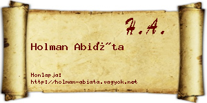 Holman Abiáta névjegykártya